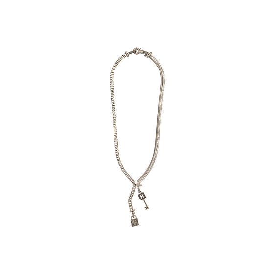 Colar Tie Cadeado Enchant Prata Boho